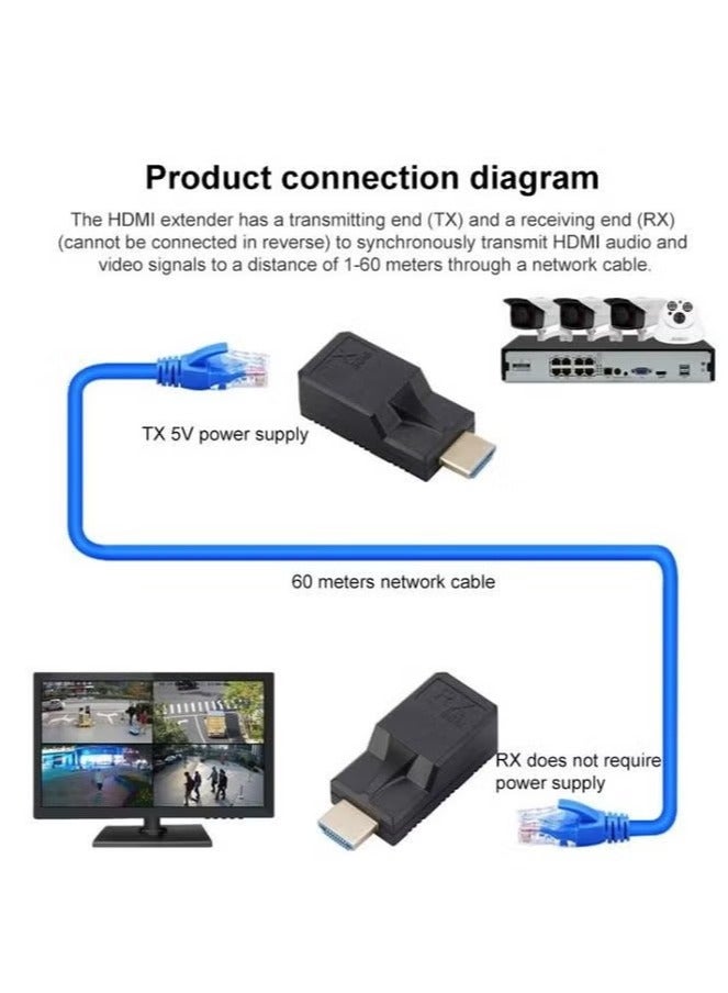 Zero 60m RJ45 to HDMI Network Extender, with Cable tybe-C - Black - Image 4