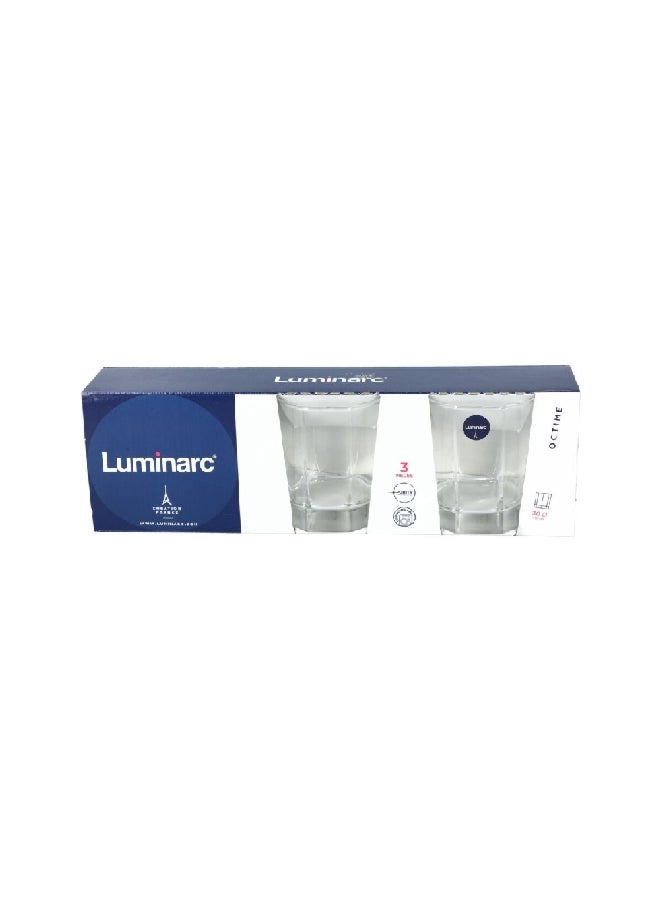 Luminarc 3-Piece Octime Diamond Premium Glass Tumblers Clear 300 ml N2004(D9559) - Image 1