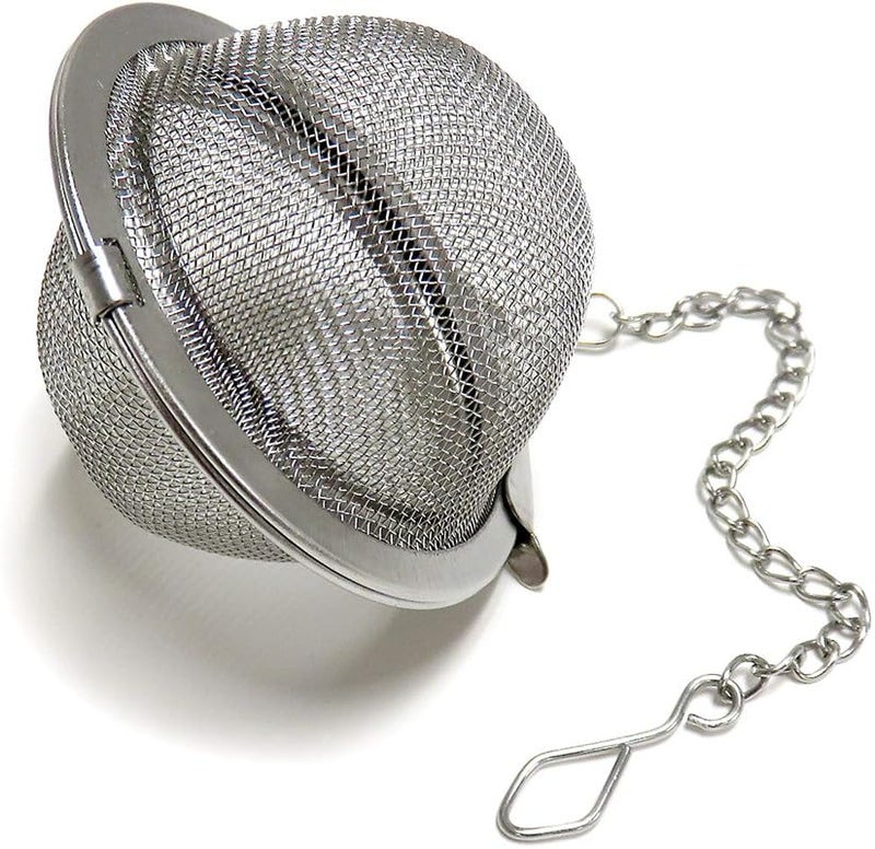 SIYANSHU Stainless Steel Tea Ball with Extended Chain Hook - Tea Strainers for Loose Tea - Tea Forte Infuser Filters - Mesh Tea Strainer (Small Size, Pack of 1). - Image 1
