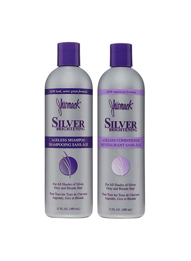 Jhirmack Jhirmack Silver Brightening Purple Shampoo and Conditioner Set for all types of silver, grey, and blonde hair  - Image 1