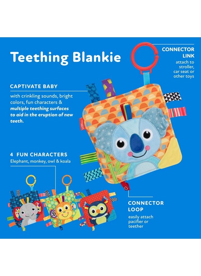 Nuby - Nuby Teething Blankie, Characters Vary - Owl, Koala, Monkey, Elephant - Image 1