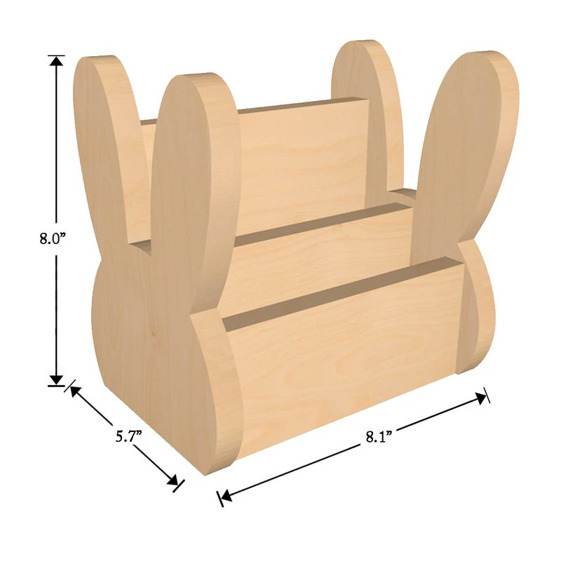 X&Y Furniture For Growth XY Furniture For Growth Cyan Lemon Bunny Wooden Organiser for Kids 1 Years Above Sustainable Birch Ply Wood Bunny Organizer Sturdy Non Toxic Paint Finish Fluorescent Pink  - Image 2