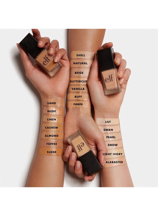 elf Flawless Finish Foundation, Lightweight & Medium Coverage, Semi-Matte Finish, Cashew, 0.68 Fl Oz (20mL) - Image 4