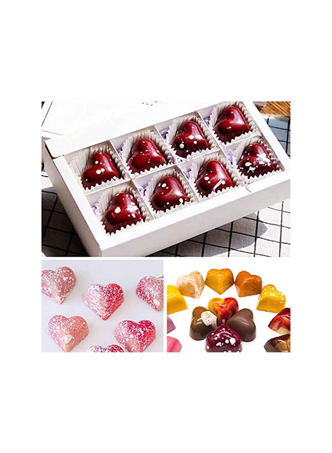 S-TOP Sweet Candy DIY Mold 21 Mini Heart Shaped Clear Plastic PC Handmade Chocolate Making Mold Pastry Dessert Baking Pan Cake Decoration Tool for Mousse, Jelly, Candy, Chocola - Image 5