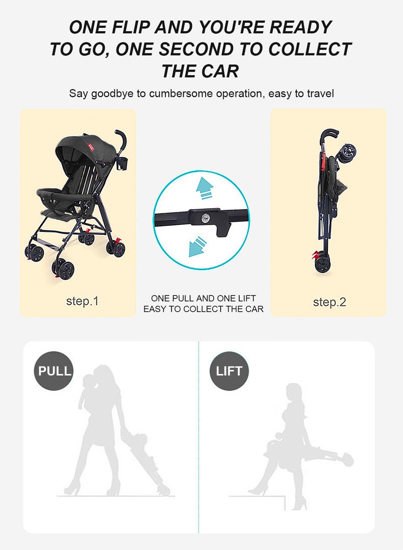 MaBaby Single Baby Stroller-Black - Image 4