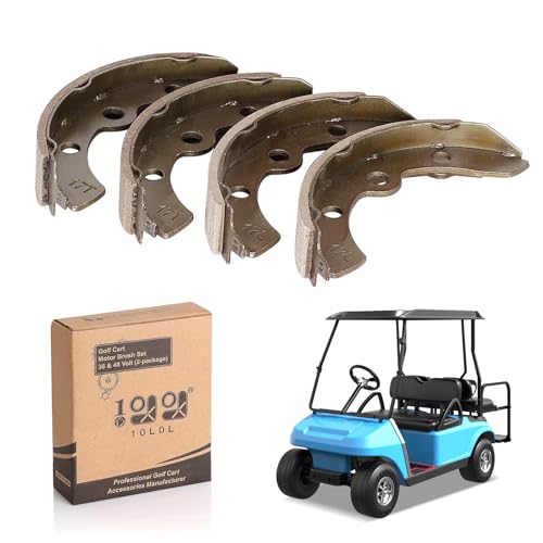 10L0L Golf Cart Brake Shoes Replacement Brake Pads Fits Club Car (1995-up) DS and Precedent Golf Cart 1018232-01 (2 Short, 2 Long) - Image 1