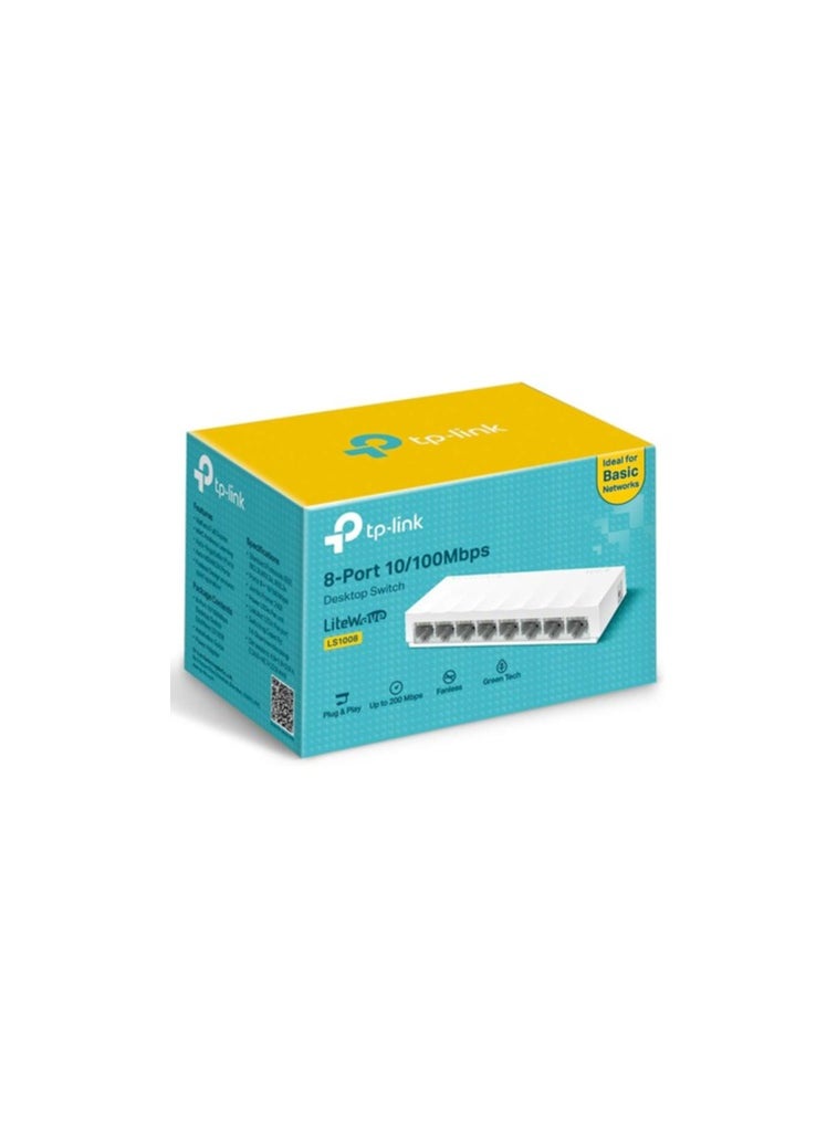 Switch TP-LINK LS1008 Desktop Switch, 8 Ports - White  - Image 2