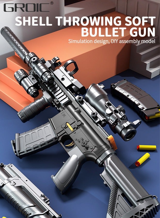 GROIC Toy Gun Light and Soft Bullets Education Toy,Blaster Gun M416,Double Mirror Effect Toy Guns,DIY Toy with Rich Accessories ,Shooting Games Toys for Kids, Kids Holiday Birthday Gifts - Image 2
