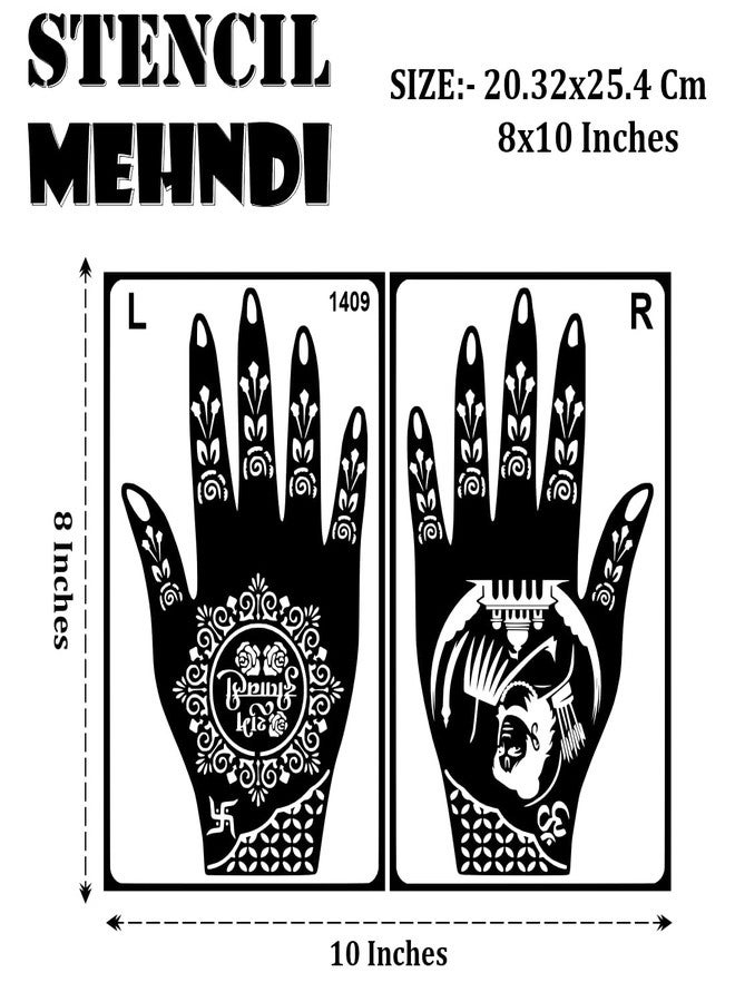 ORDERSHOCK Diwali Art With Sri Ram Full Hand Mehndi Stencil Sticker For Women, Girls & Festival - Image 4