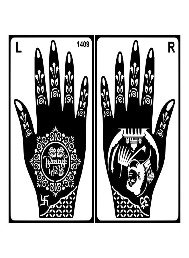 ORDERSHOCK Diwali Art With Sri Ram Full Hand Mehndi Stencil Sticker For Women, Girls & Festival - Image 2