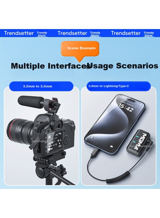 Trendsetter Microphone Adapter Cable Type-c To 3.5mm For Apple 15/16, Huawei, Xiaomi Phones With Clip-on Mic For Rode/dji/boya/momax - Image 3