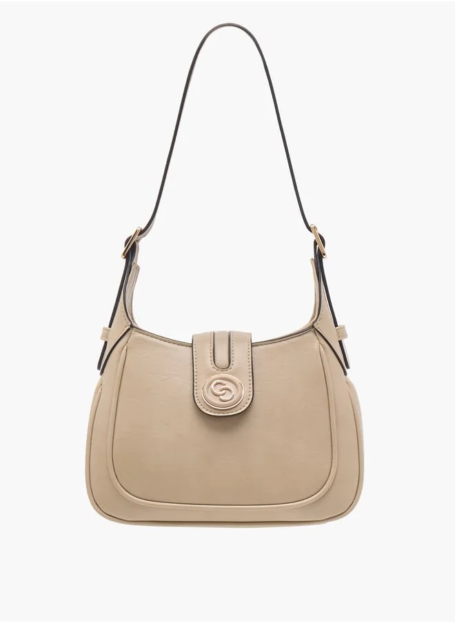 سيليست Women Logo Accent Shoulder Bag with Zip Closure