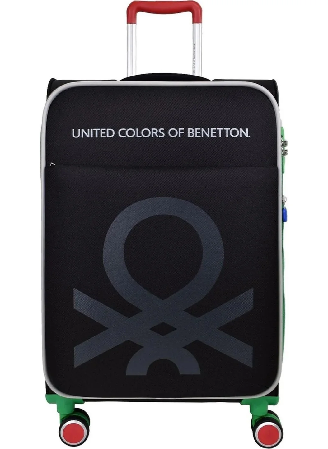 UNITED COLORS OF BENETTON Waterproof Benetton Ultra Light Lightweight Luxurious Fabric Large Size Suitcase Black Fabric Business Plain Casual/day