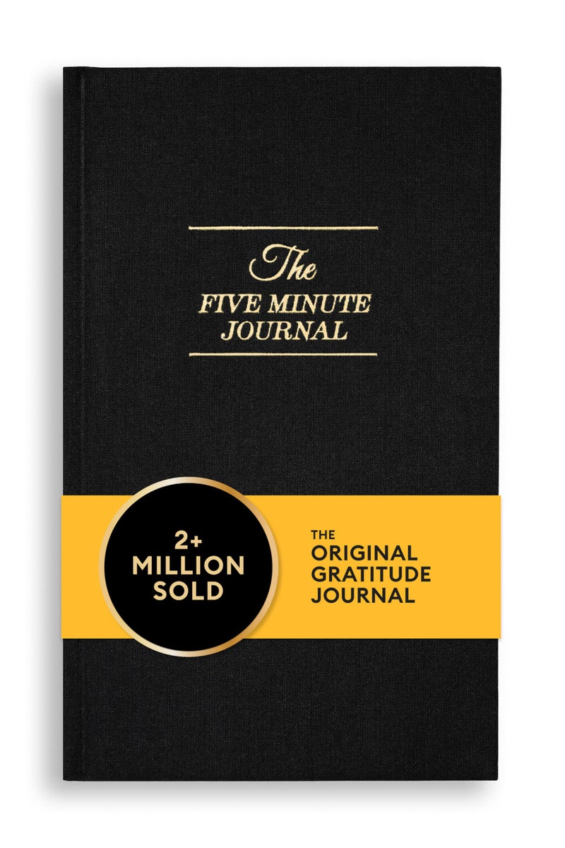 Intelligent Change The Five Minute Journal, Original Daily Gratitude Journal 2025, Reflection & Manifestation Journal for Mindfulness, Undated Daily Journal with Gold Foiling, Plastic-Free, Black - Image 1