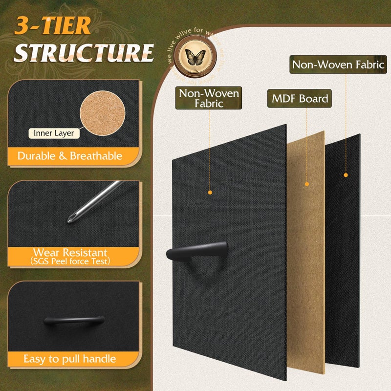 WLIVE Black Tall Dresser for Bedroom, 6 Drawer Dressers & Chests of Drawers, Fabric Dresser for Closet, Living Room, Night Stand with Metal Frame, Storage Tower with Fabric Bins, Wood Top - Image 5