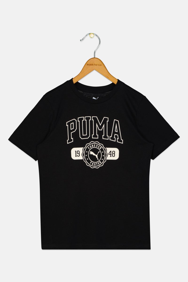 PUMA Kids Boy Graphic Print Short Sleeve Outdoor T-Shirt, Black - Image 2
