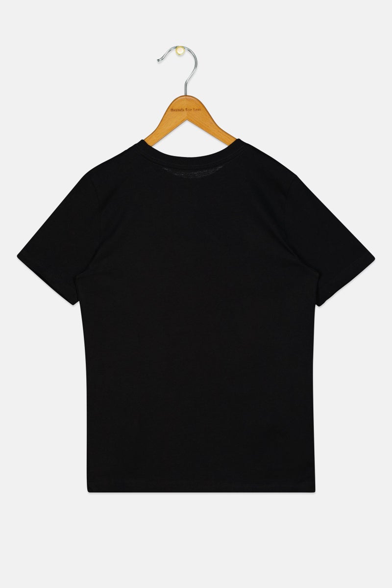 PUMA Kids Boy Graphic Print Short Sleeve Outdoor T-Shirt, Black - Image 3