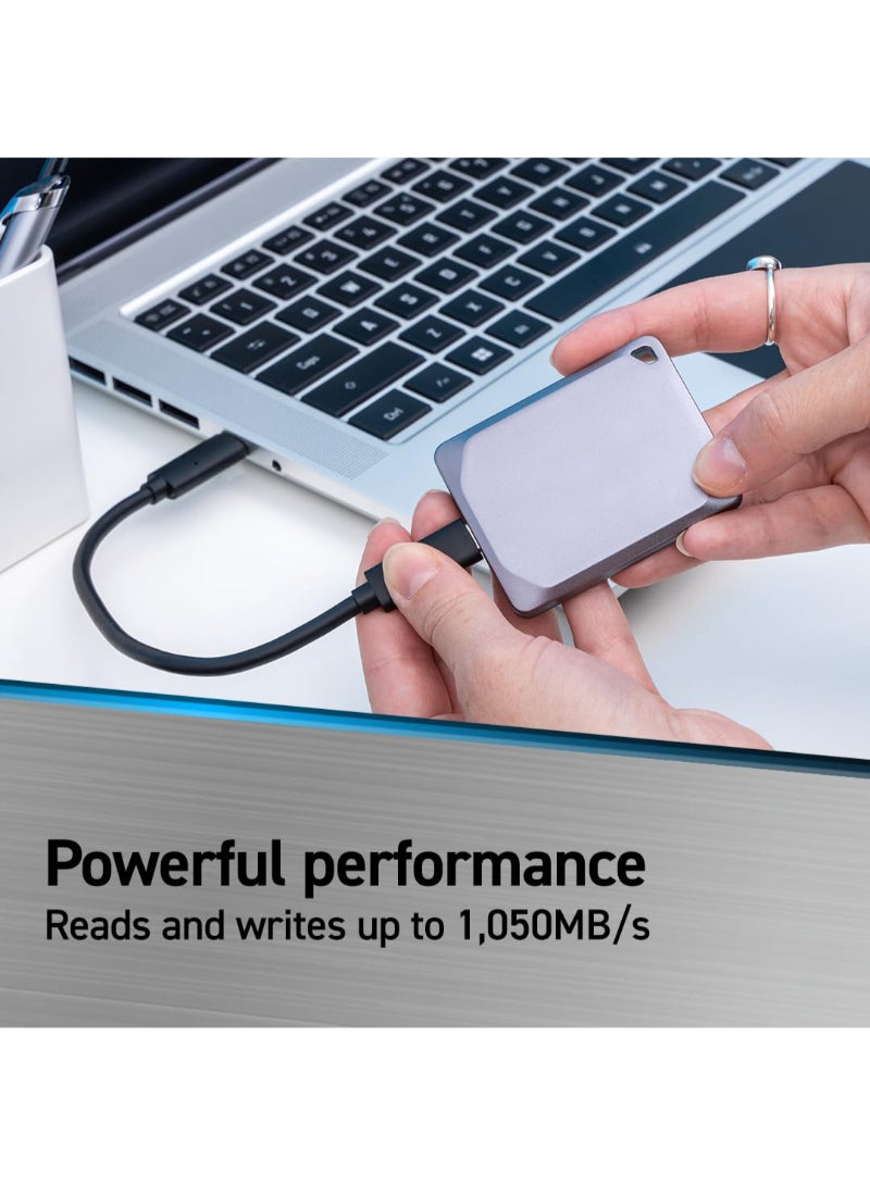 محرك أقراص SSD محمول X9 Pro بسعة 2 تيرابايت بسرعة قراءة وكتابة تصل إلى 1050 ميجابايت في الثانية ومقاوم للماء والغبار لأجهزة الكمبيوتر الشخصية وأجهزة Mac مع Mylio Photos ومحرك أقراص خارجي ذو حالة صلب - Image 3