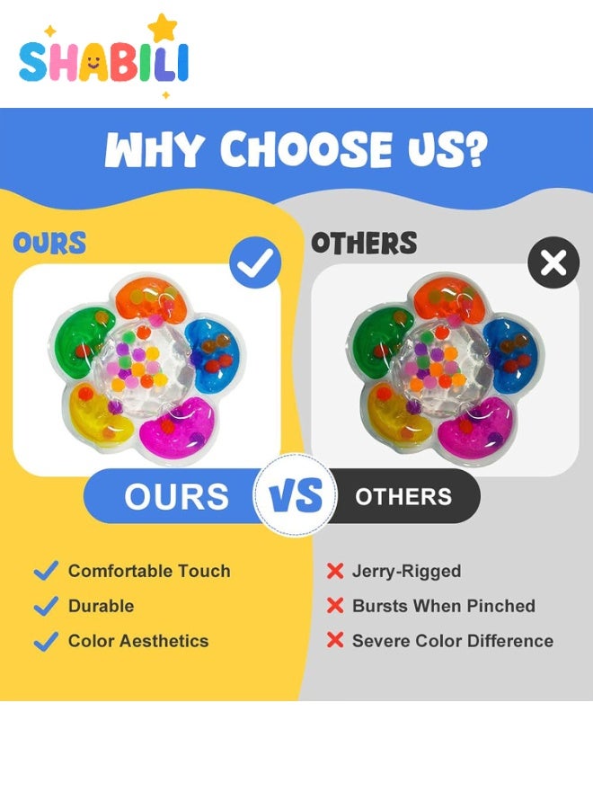 SHABILI Color Sorting Sensory Fidget Toy for Kids Age 3+ – Flower-Shaped Press-and-Match Bead Puzzle, Montessori Fine-Motor & Hand-Eye Game, Travel Stress-Relief Autism Toy - Image 4