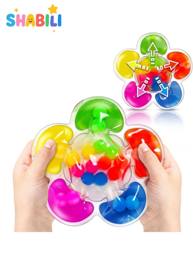 SHABILI Color Sorting Sensory Fidget Toy for Kids Age 3+ – Flower-Shaped Press-and-Match Bead Puzzle, Montessori Fine-Motor & Hand-Eye Game, Travel Stress-Relief Autism Toy - Image 1
