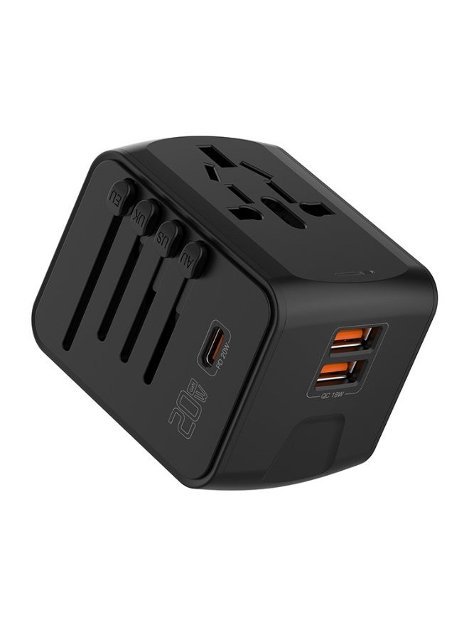 Multi-Function Travel Charger  Plug Adapter - 199 Power Adapter with PD 20W and QC3.0 Technology - Image 1