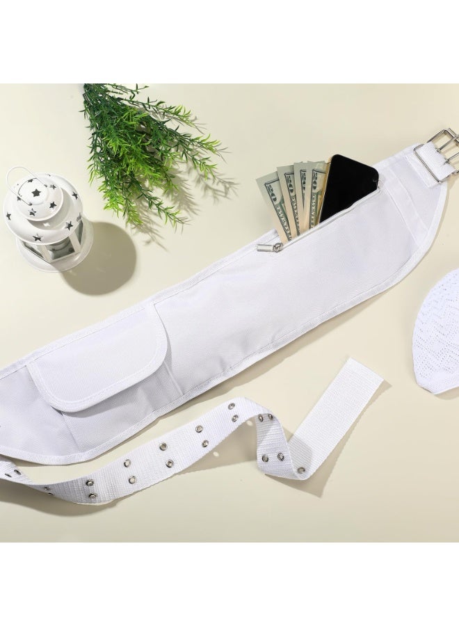 Ihram Belt For Hajj And Umrah Adjustable White Waist Bag With Secure Zip Pocket Pilgrimage Money Belt For Passport And Valuables - Image 5