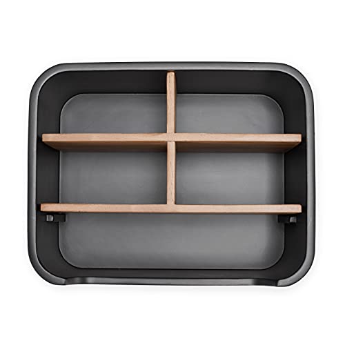 SZYRL Stylish Desk Organizer and Remote Control Holder in Black - Keep Your Workspace Tidy and Organized, Multi-Purpose Storage for Office Desktop Coffee Table Bedside Nightstand - Image 4