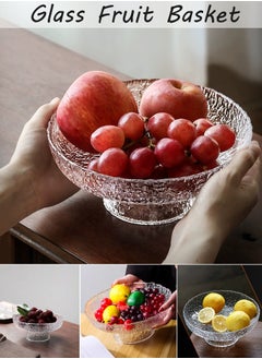 Qiccijoo Glass Fruit Bowl Fruit Basket for Kitchen Counter Clear Salad Bowl Decorative Pedestal Bowl for Table Decor Serving Bowl for Fruit Snacks Candy - pzsku/ZA3C034A3F3BCF3E5D23BZ/45/_/1723364538/3d070003-a18e-40ba-8452-405c3d4915ef