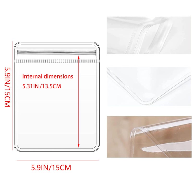 GSXRB Square PVC Bracelet Organizer Bag Clear Zipper Bags Anti Oxidizing Earrings Storage Bags for Storage Jewelry Packing Bags(5.9 * 5.9IN) - Image 2