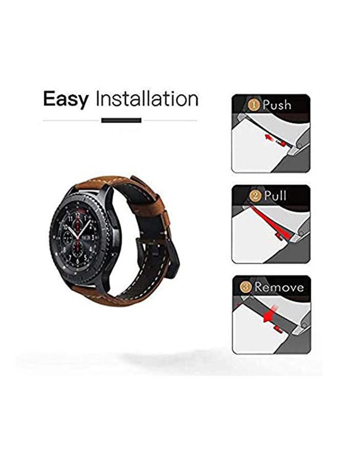 NIBEMINENT Compatible With Samsung Gear S3 Watch 46Mm Bands, Brown  - Image 2