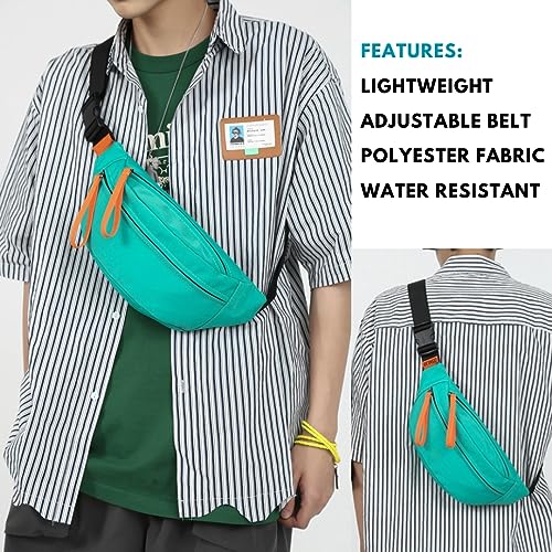 Tressential Waist Bag for Men Women | Cross Body Fanny Pack for Hiking, Travel, Camping, Outdoor Sports, Cycling | Money Belt with Adjustable Strap (Sea Green) - Image 2
