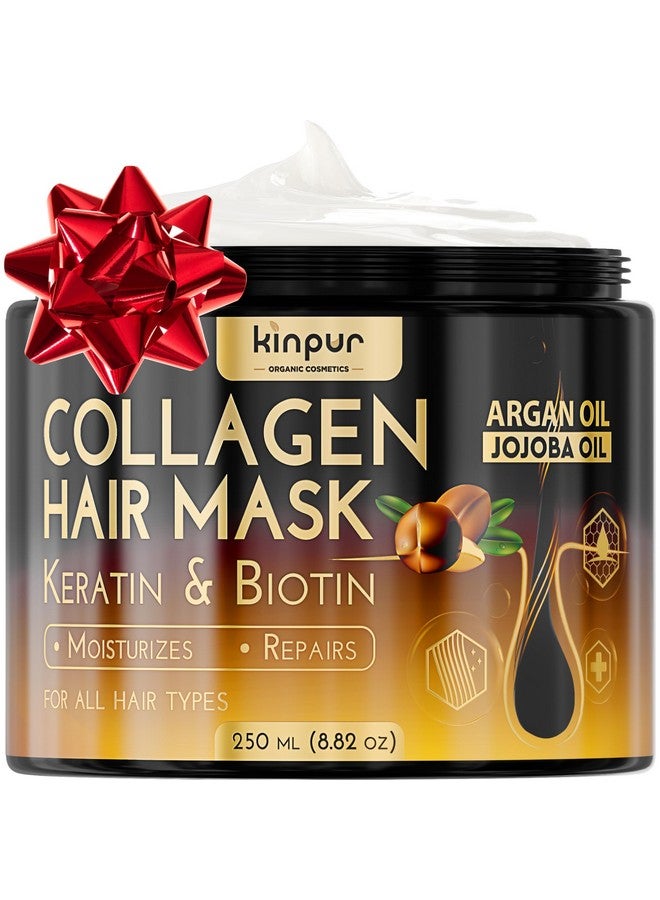 KINPUR ORGANIC COSMETICS Hair Repair Mask with Collagen, Biotin, Argan Oil - Moisturizing Treatment for Dry, Damaged, Split Hair, Hair Loss, and Heat & Color Protection - Image 1
