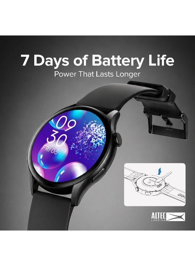 ألتك لانسينج ساعة أكتكور الذكية | شاشة AMOLED كبيرة 1.43 بوصة، مكالمات بلوتوث، مقاومة للماء بمعيار IP68، أكثر من 100 وضع رياضي، متتبع صحي (عمر بطارية من 5 إلى 7 أيام) - أسود مع حزام إضافي - Image 4