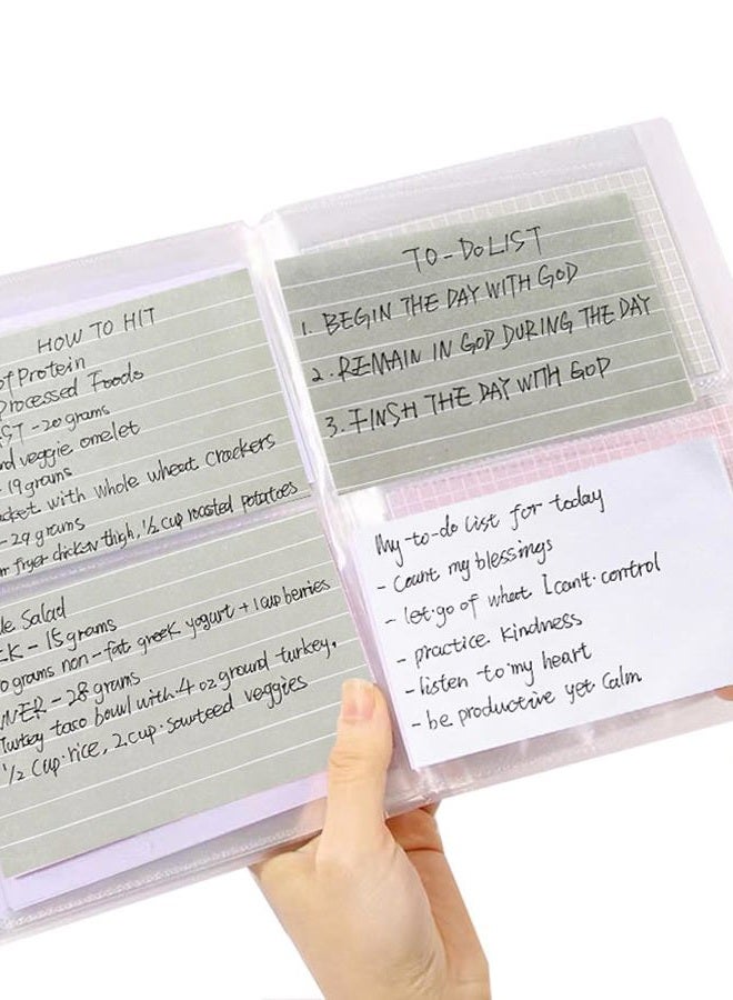 Croshuki 3 x 5 Index Card Holder Clear Plastic Organizer Case for Flashcard Notecard Holder, 40 Pages can Hold 160pcs Cards - Image 1