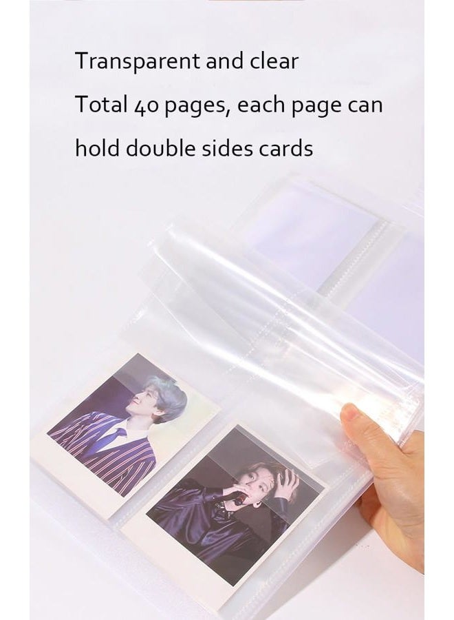 Croshuki 3 x 5 Index Card Holder Clear Plastic Organizer Case for Flashcard Notecard Holder, 40 Pages can Hold 160pcs Cards - Image 3
