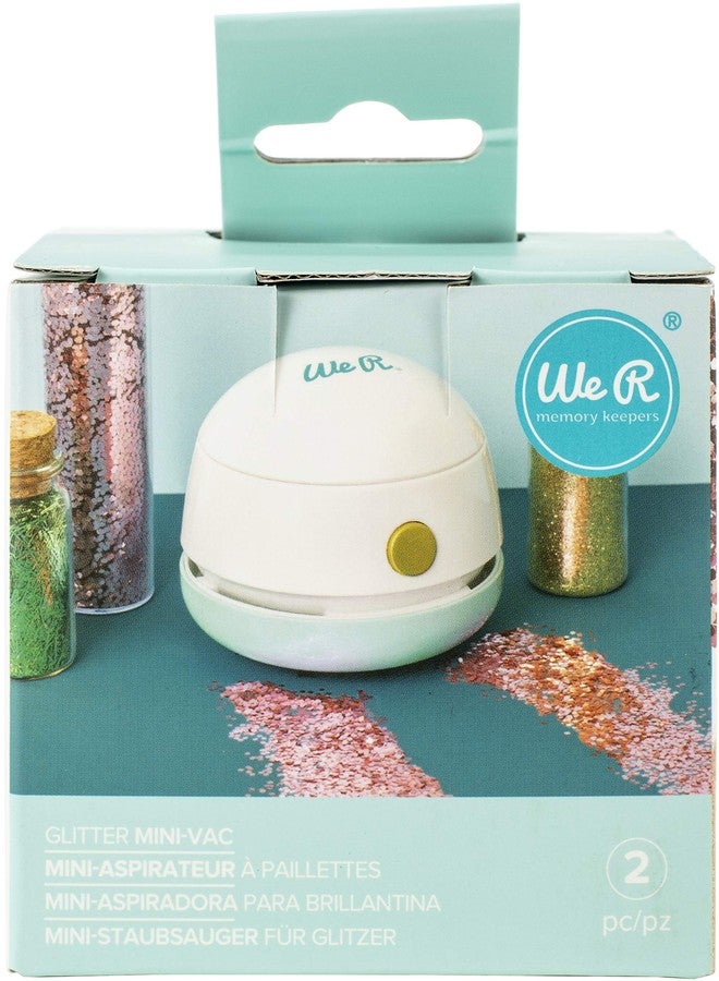 وي آر ميموري كيبرز مكنسة We R Makers Mini Glitter Vac، تنظف اللمعان والبودرة، سهلة الاستخدام، مزودة بشاحن USB، صغيرة الحجم للاستخدام أثناء التنقل، وصنع سجل القصاصات، وتدوين اليوميات، وصناعة البطاقات، والطباعة - Image 1