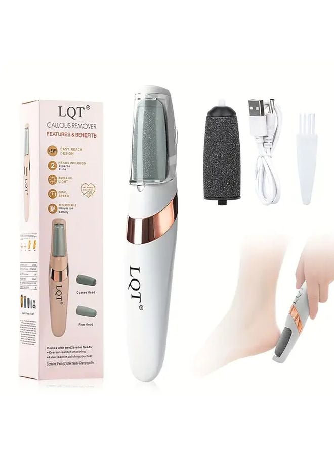 White Electric Foot Remover Dead Skin Shaver USB Painless Exfoliator For Thick Heels Hands Men Women - Image 1