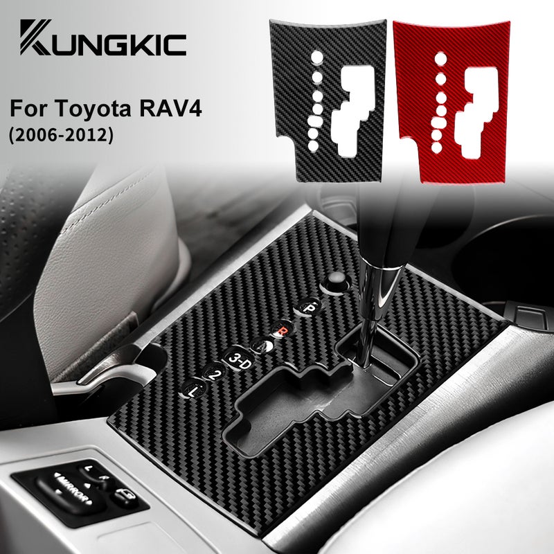 Real Soft Carbon Fiber Sticker For Toyota RAV4 2006 2007 2008 2009 2010 2011 2012 LHD Car Gear Shift Panel Interior Trim - Image 1