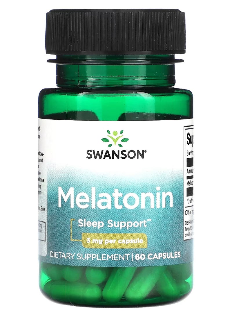 SWANSON Melatonin 3 mg 60 capsules - Image 1