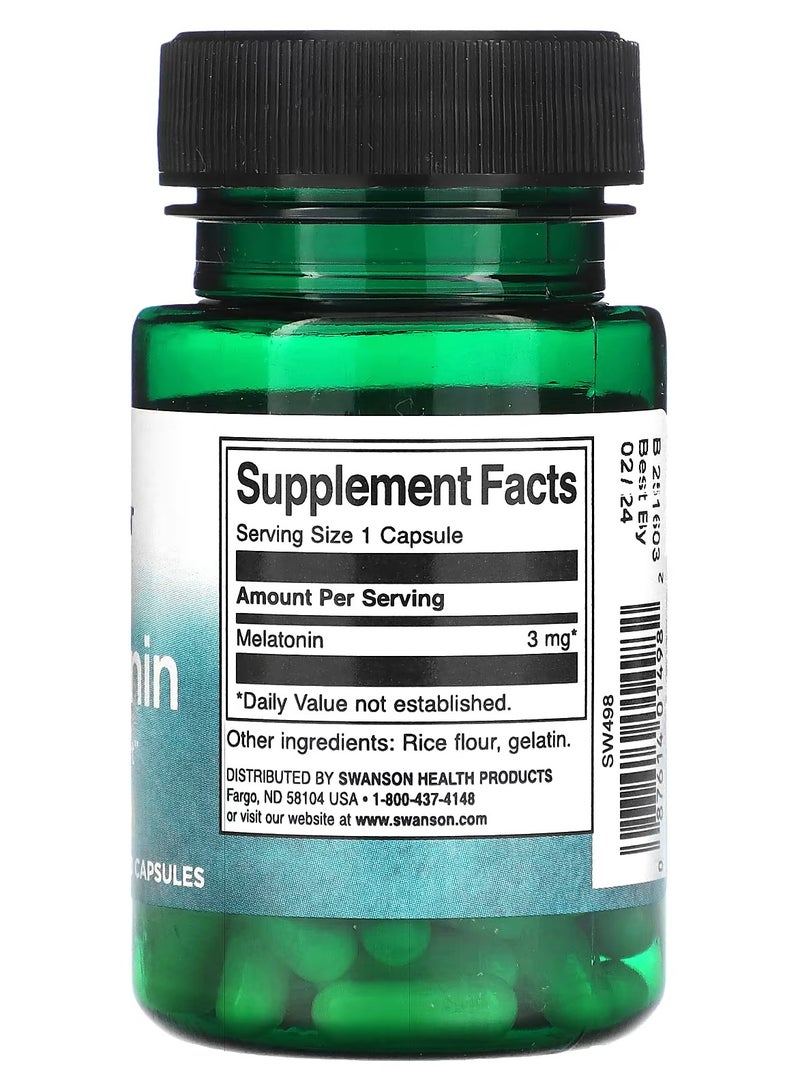 SWANSON Melatonin 3 mg 60 capsules - Image 2