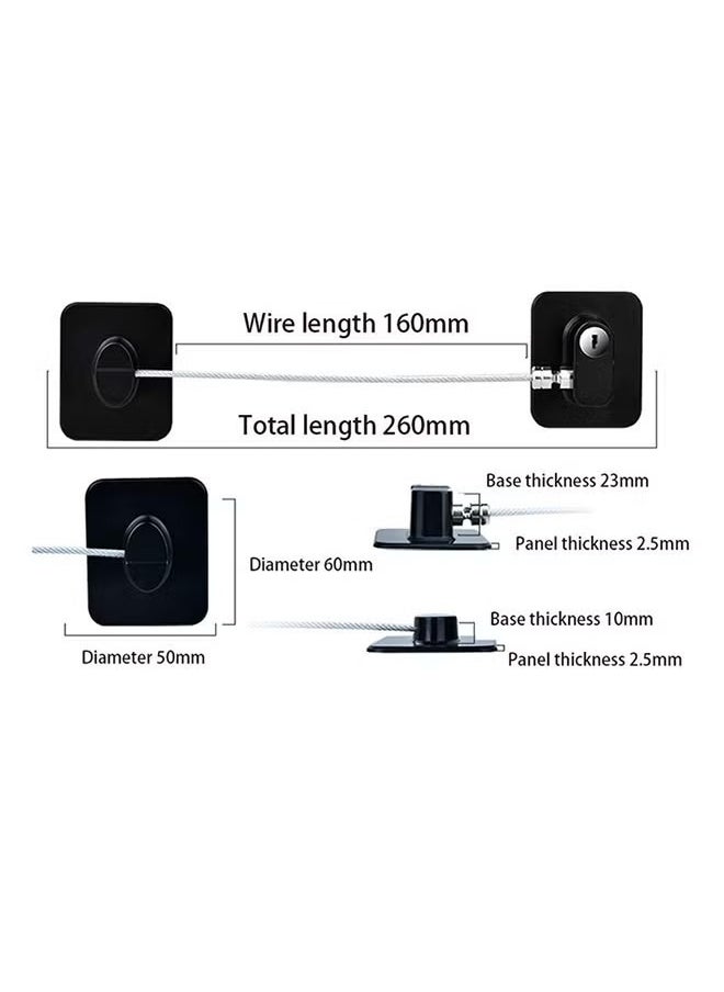 Safety Cable Fridge Window Lock With Key Set