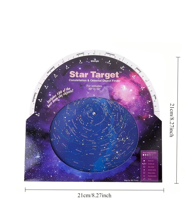 Star Track Compass Latitude Longitude Spiral Paper Constellation Chart Portable Stargazing Tool Astronomy Teaching - Image 2
