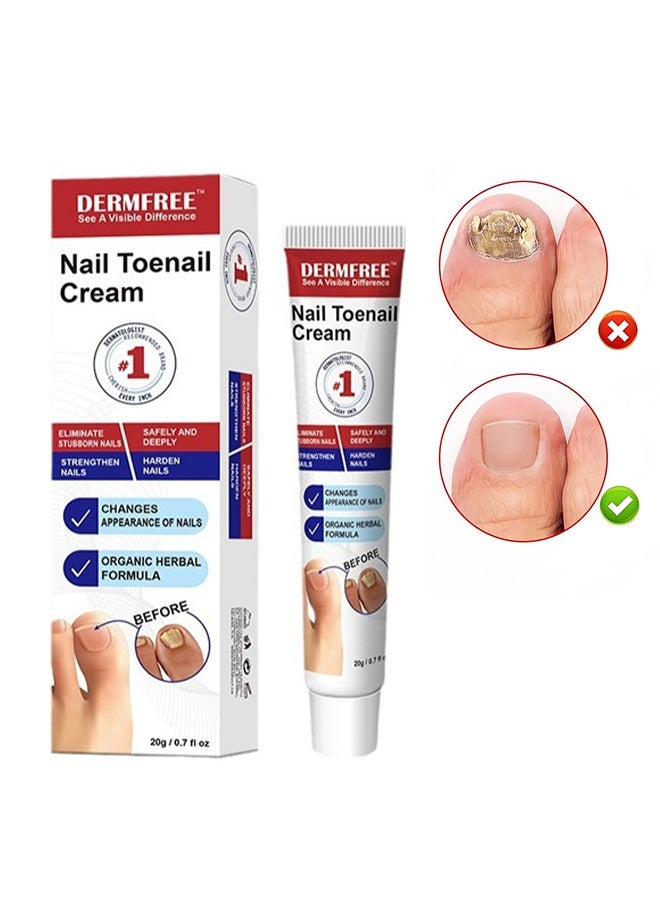 DERMFREE Nail Toenail Cream，Nail Repair Cream, 20g Nail Cream Anti Harmful Substance Repair Finger Toe Nail Care Perfect for Men and Women Home Use - Image 1