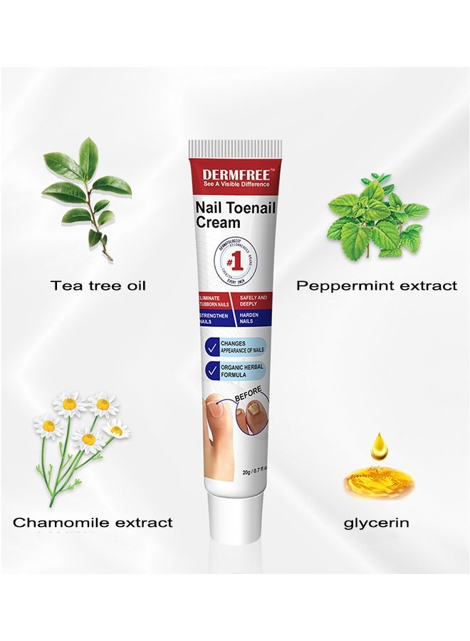 DERMFREE Nail Toenail Cream，Nail Repair Cream, 20g Nail Cream Anti Harmful Substance Repair Finger Toe Nail Care Perfect for Men and Women Home Use - Image 4