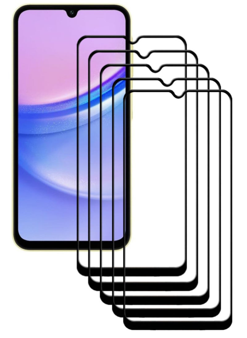 ACLIX 5 Pieces Antistatic ESD Dustproof Premium Quality High Definition Tempered Glass Screen Protector Designed For Samsung Galaxy A15 - Image 1