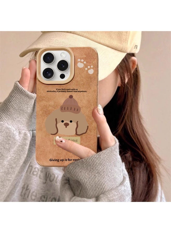NIBEMINENT Protective TPU Case Cover For iPhone 16 Pro, Hat Puppy - Image 1
