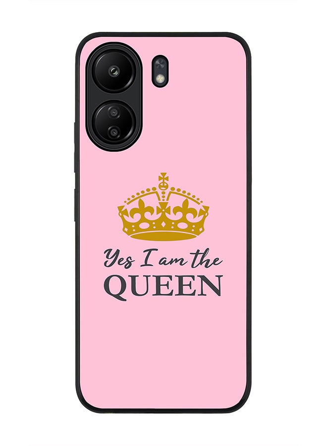 Stylizedd Rugged Black Edge Case for Xiaomi Redmi 13C 4G, Slim fit Soft Case Flexible Rubber Edges Anti Drop TPU Gel Thin Cover - Yes I'm the Queen - Image 1