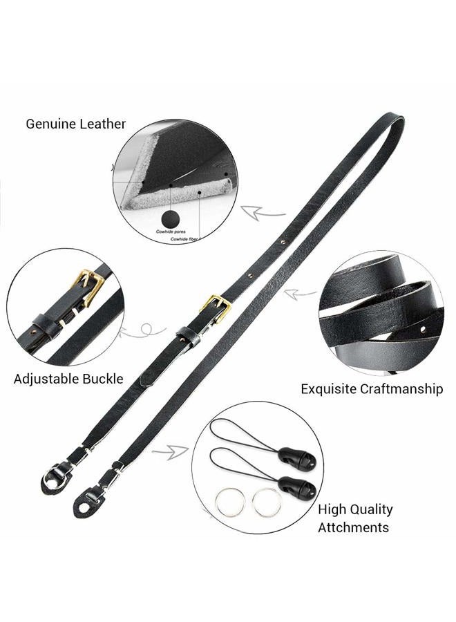 CANPIS CP006 Camera Shoulder Neck Strap Black with Four Stage Buckled Adjustable Length compatible with Canon Sony Fujifilm Olympus Leica Mirrorless Compact Cameras - Image 4
