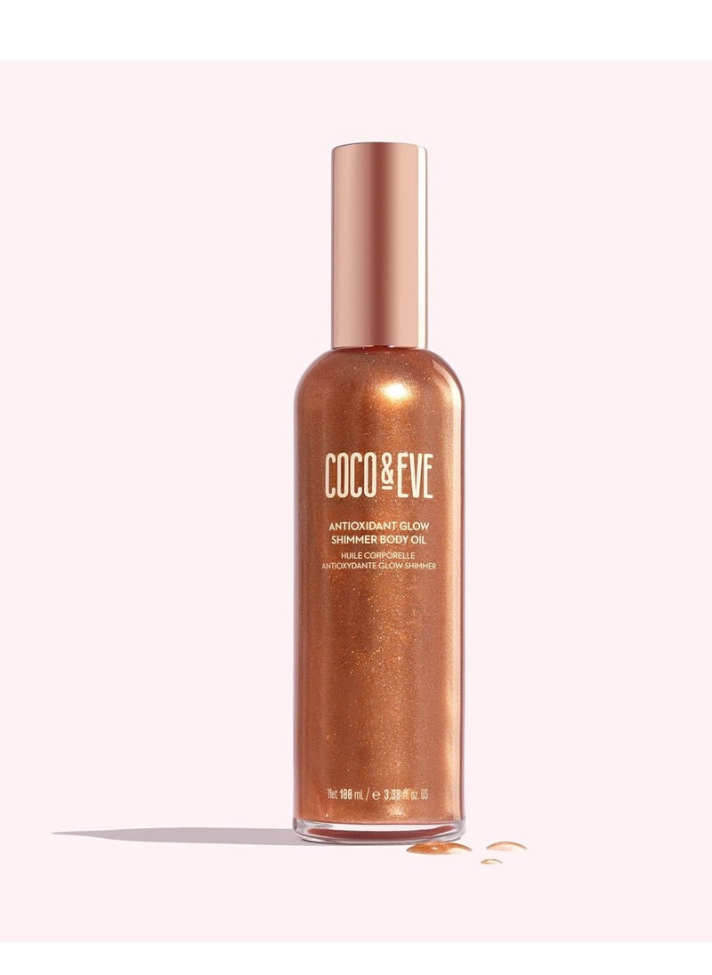 COCO & EVE Coco & Eve Antioxidant Glow Shimmer Body Oil - Lightweight Skin Illuminator with Pearlescent Minerals, Natural Glitter, Antioxidants for Shimmering, Moisturizing and Healthy Glow (3.38 Fl Oz)  - Image 2