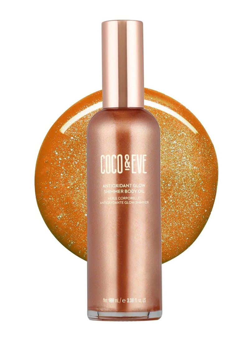 COCO & EVE Coco & Eve Antioxidant Glow Shimmer Body Oil - Lightweight Skin Illuminator with Pearlescent Minerals, Natural Glitter, Antioxidants for Shimmering, Moisturizing and Healthy Glow (3.38 Fl Oz)  - Image 1